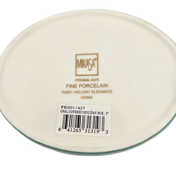 Mikasa Fine Porcelain Holiday Elegance Oval Covered Holiday Trinket Box NWT - Picture 8 of 17